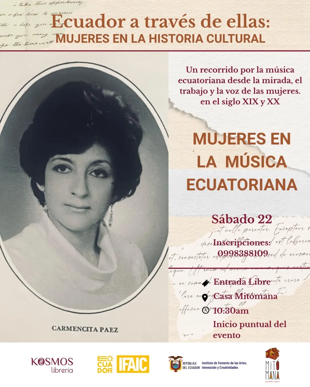 Un recorrido por la literatura, el arte, la política y la música ecuatoriana desde la mirada de las mujeres