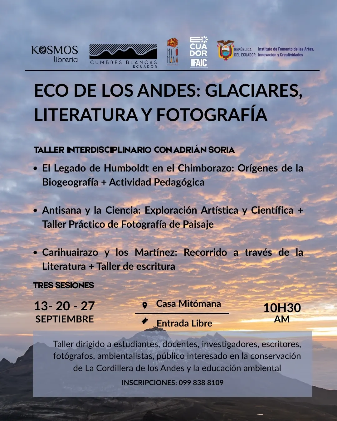 Eco de los Andes Glaciares literatura y fotografía